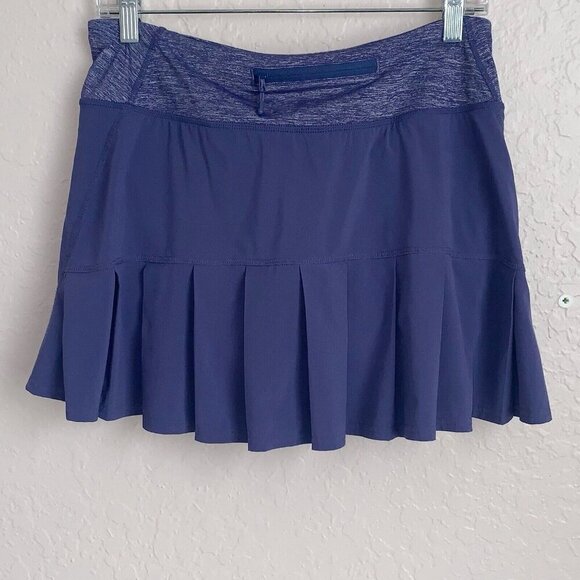 Lululemon Back Pleated Skort Womens 6 Purple Back Zip Pocket Running Pickleball - Picture 3 of 9